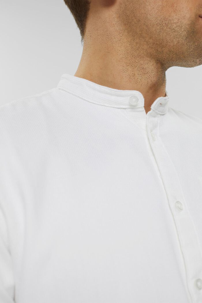 Chemise en coton à col droit, WHITE, detail image number 2