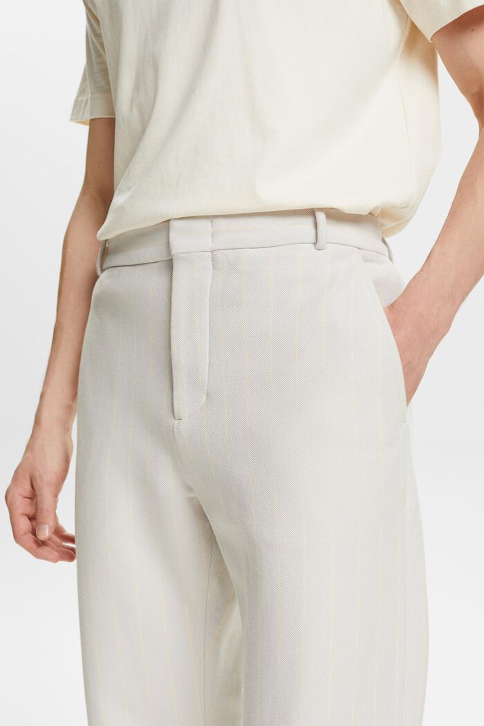 Pantalon de costume en piqué de coton à rayures, LIGHT GREY, detail image number 4