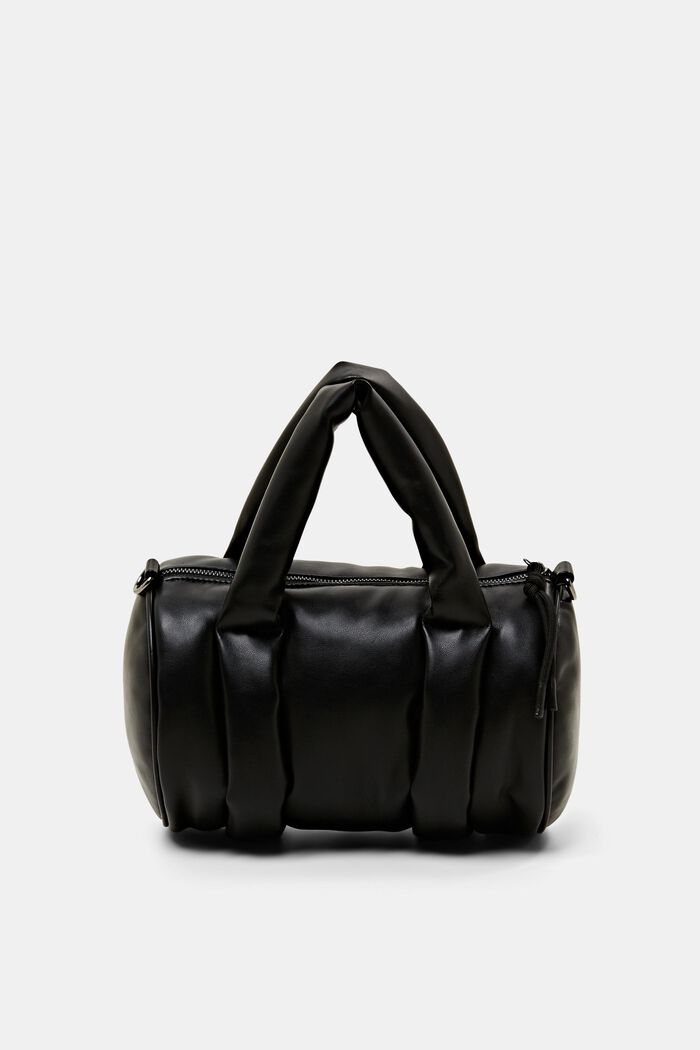 Petit sac doudoune en similicuir, BLACK, detail image number 0