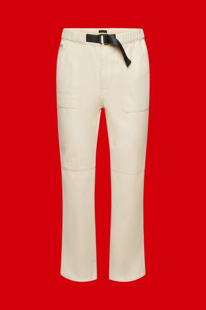 Pantalon chino Straight Fit, en coton lourd, SAND, overview