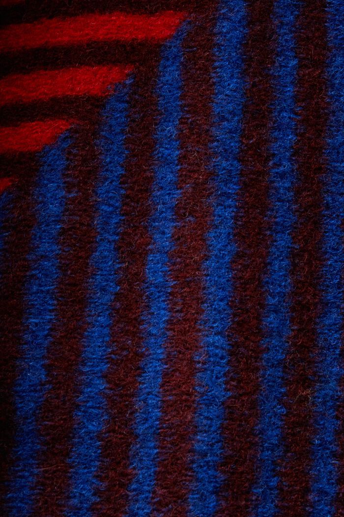 Manteau imprimé en laine mélangée, BORDEAUX RED, detail image number 5