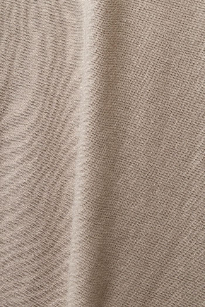 T-shirt à encolure ronde en coton, LIGHT TAUPE, detail image number 4