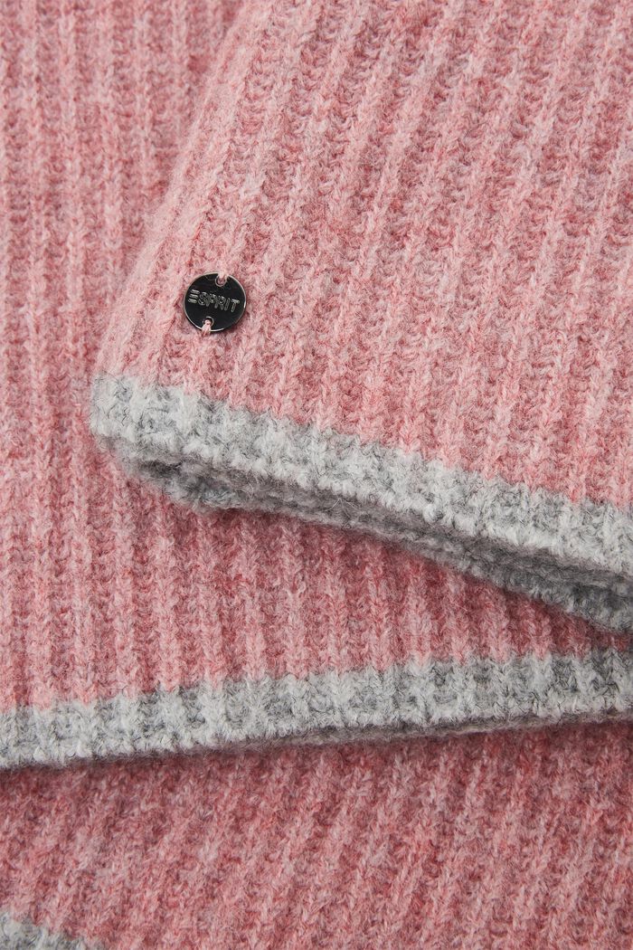 Écharpe tube en maille côtelée à teneur en laine, LIGHT PINK, detail image number 1