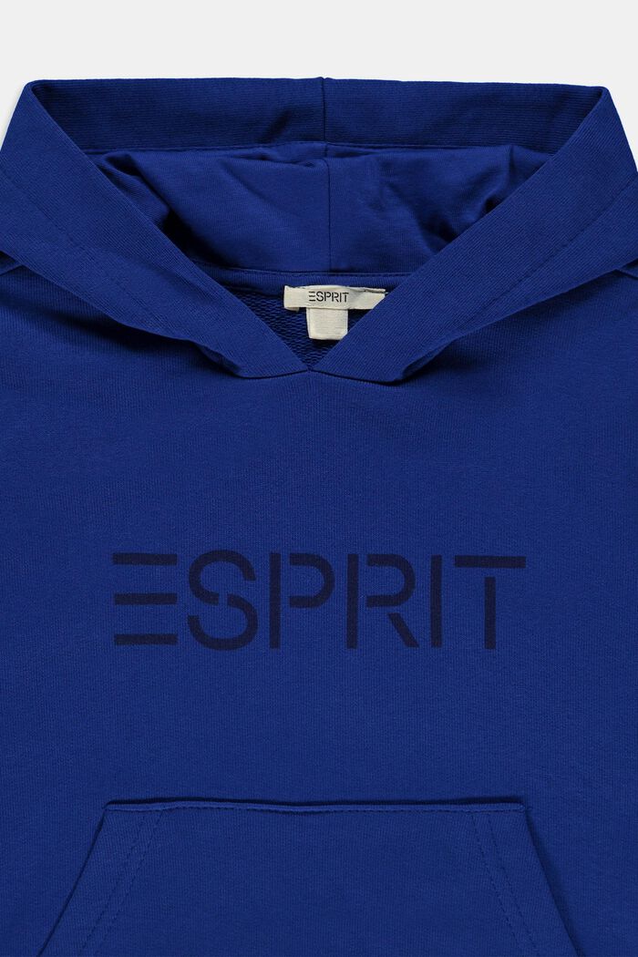 Sweater à capuche et logo, 100 % coton, BRIGHT BLUE, detail image number 2