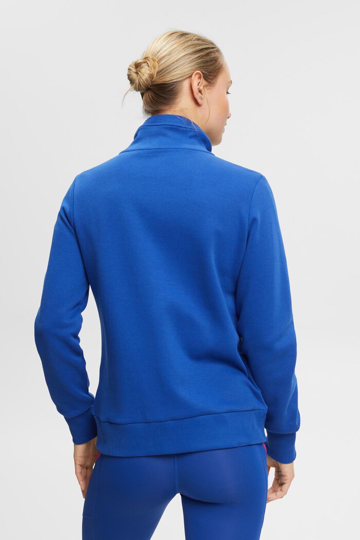 Sweat-shirt zippé, coton mélangé, BRIGHT BLUE, detail image number 3