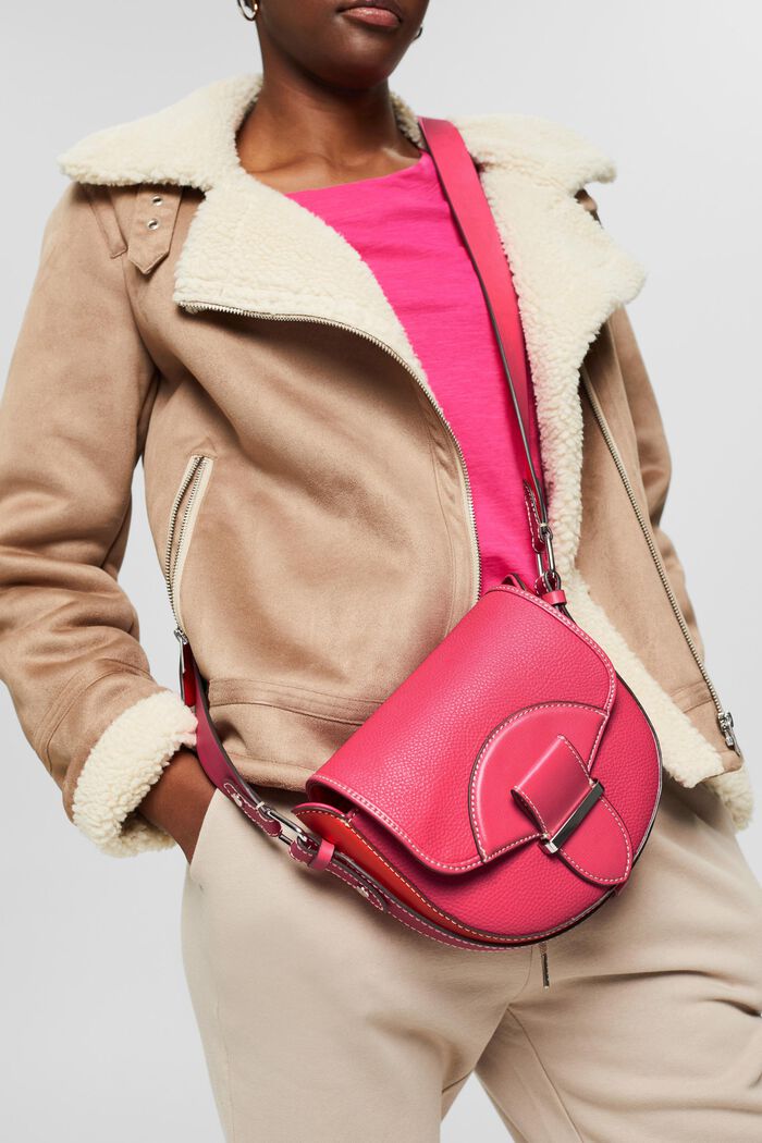 Végane : le sac au design colour blocking, PINK FUCHSIA, detail image number 1