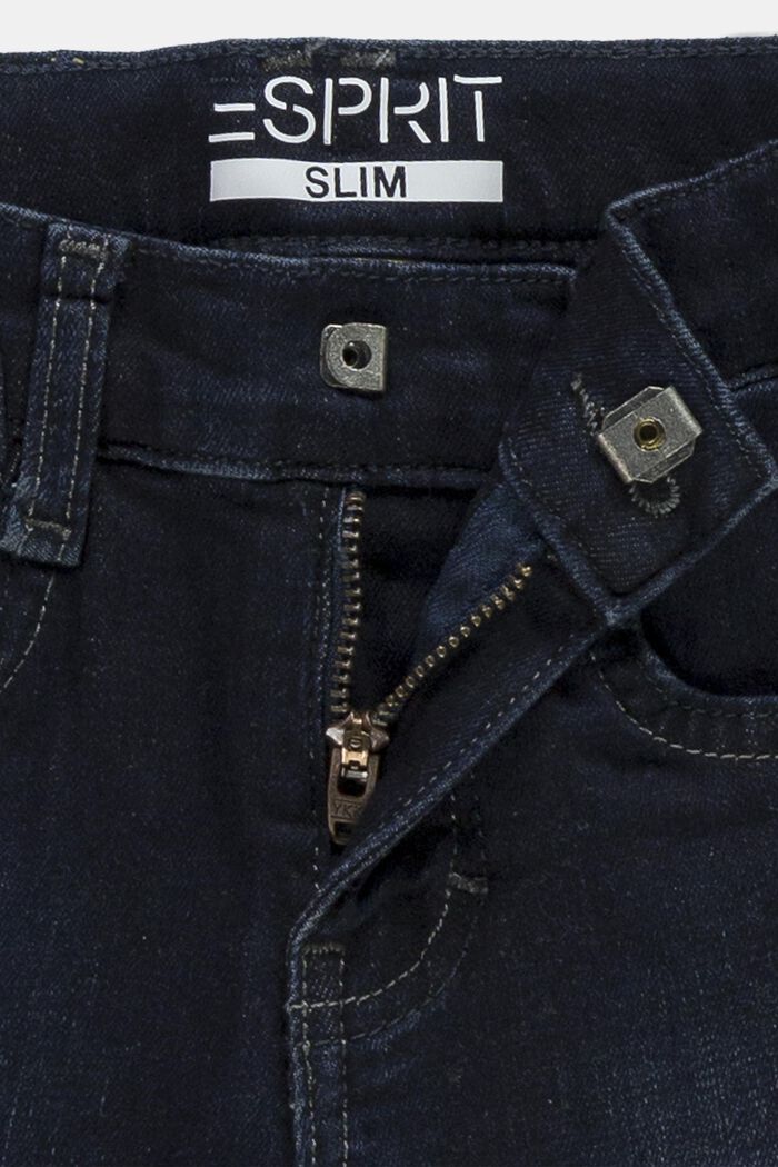 Jean Slim Fit à cordon ajustable à la taille, BLUE MEDIUM WASHED, detail image number 2