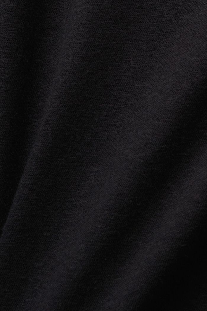 T-shirt en mélange de coton et lin, BLACK, detail image number 5