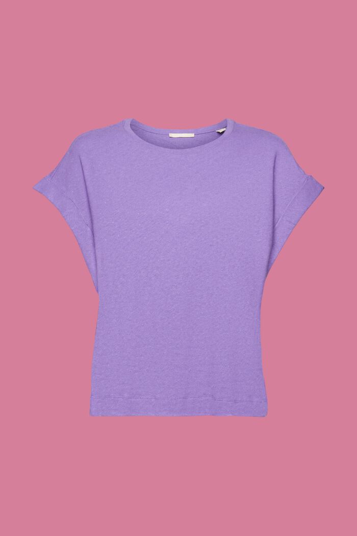 T-shirt en mélange de coton et lin, PURPLE, detail image number 6