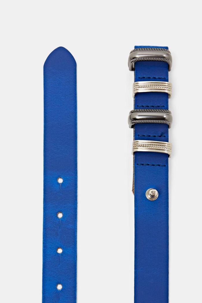 Fine ceinture en cuir, BRIGHT BLUE, detail image number 1
