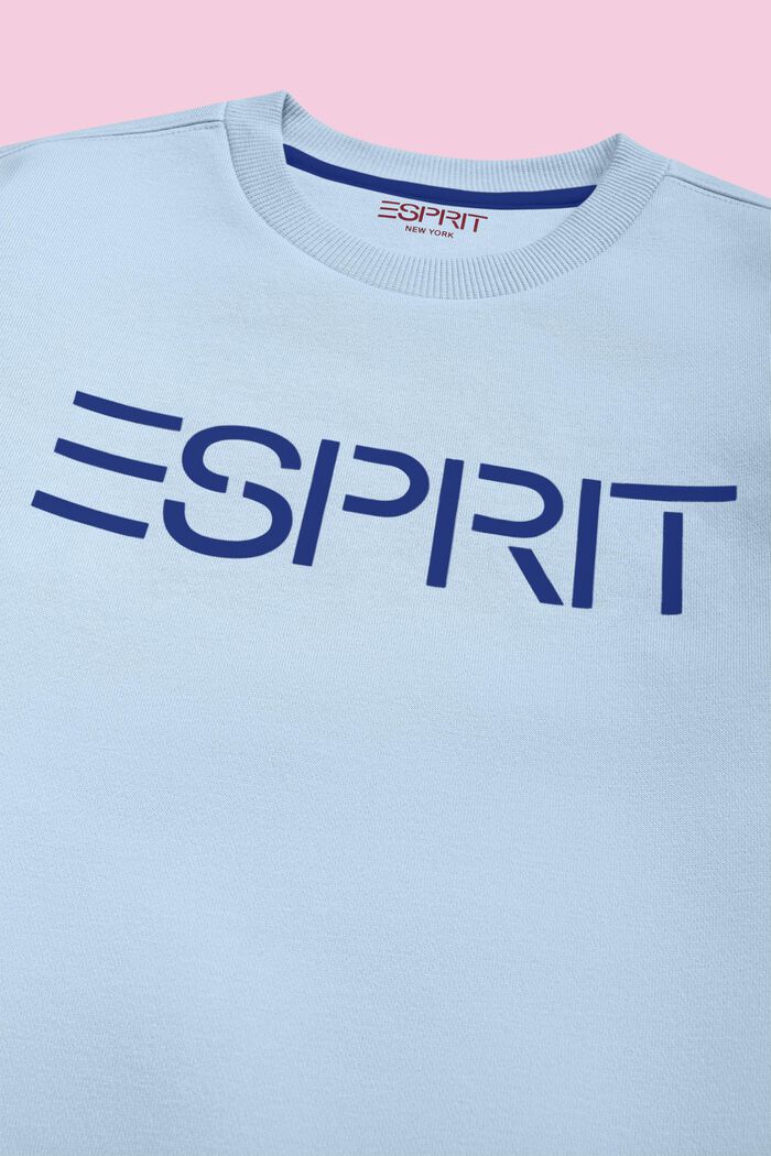 Sweat-shirt à col rond et logo, PASTEL BLUE, detail image number 2