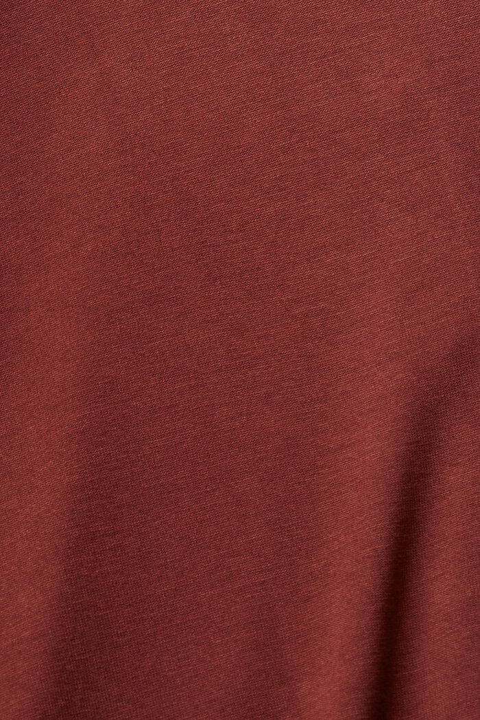 T-shirt à manches longues et col boutonné, LENZING™ ECOVERO™, RUST BROWN, detail image number 5