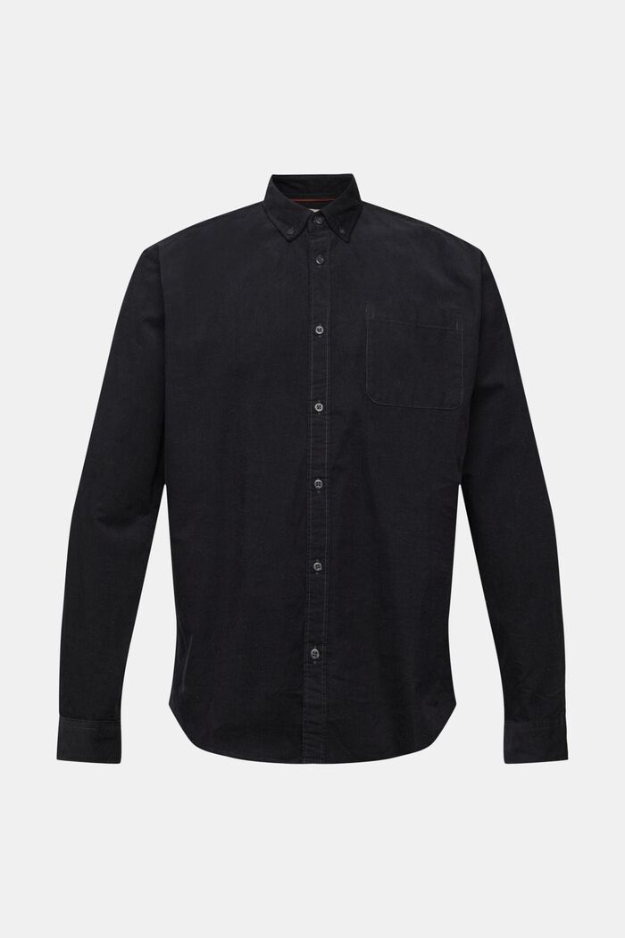 Chemise à col boutonné en velours côtelé, BLACK, detail image number 6