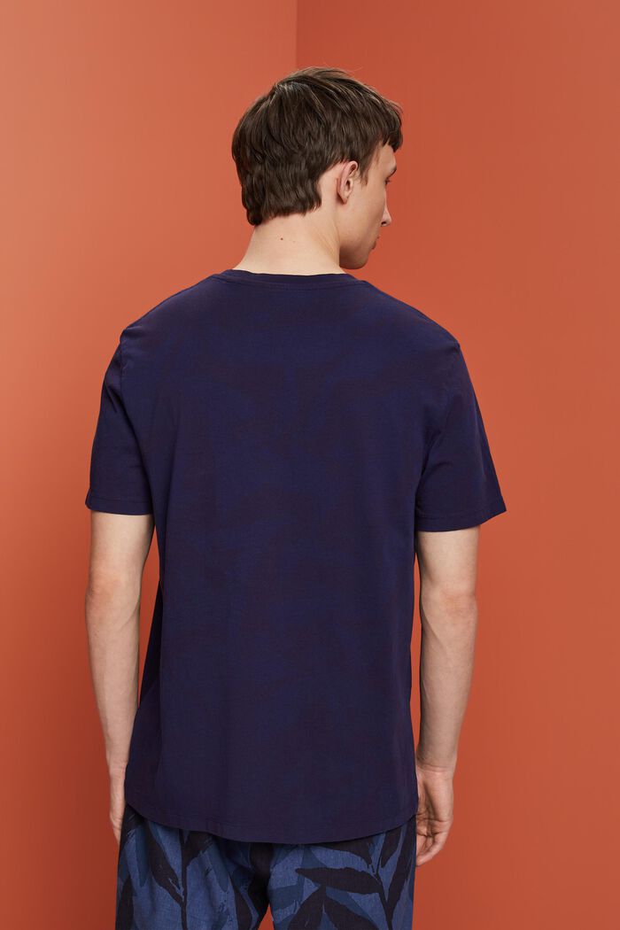T-shirt à encolure ronde, 100 % coton, DARK BLUE, detail image number 3