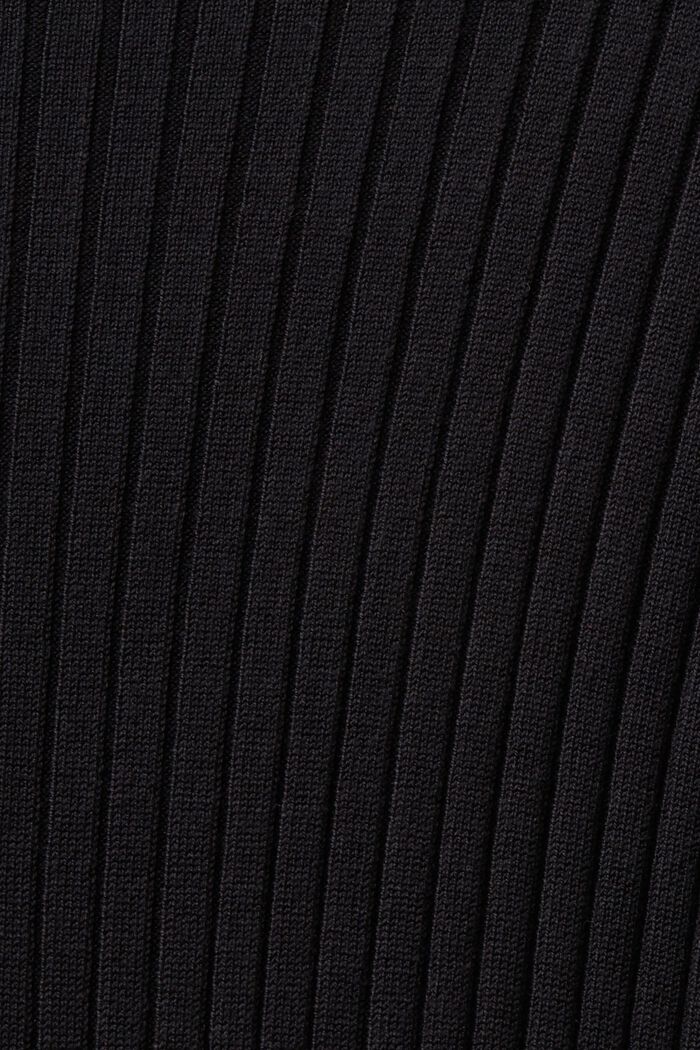 Robe longueur maxi en maille côtelée, BLACK, detail image number 5