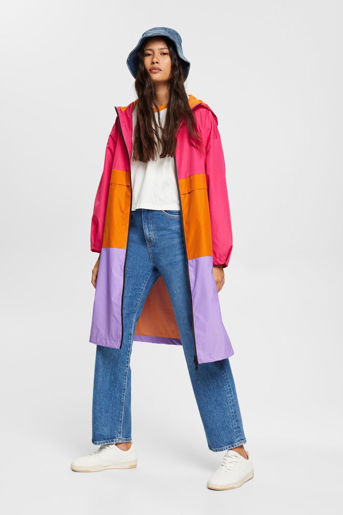 Manteau de pluie color block, PINK FUCHSIA, detail image number 0