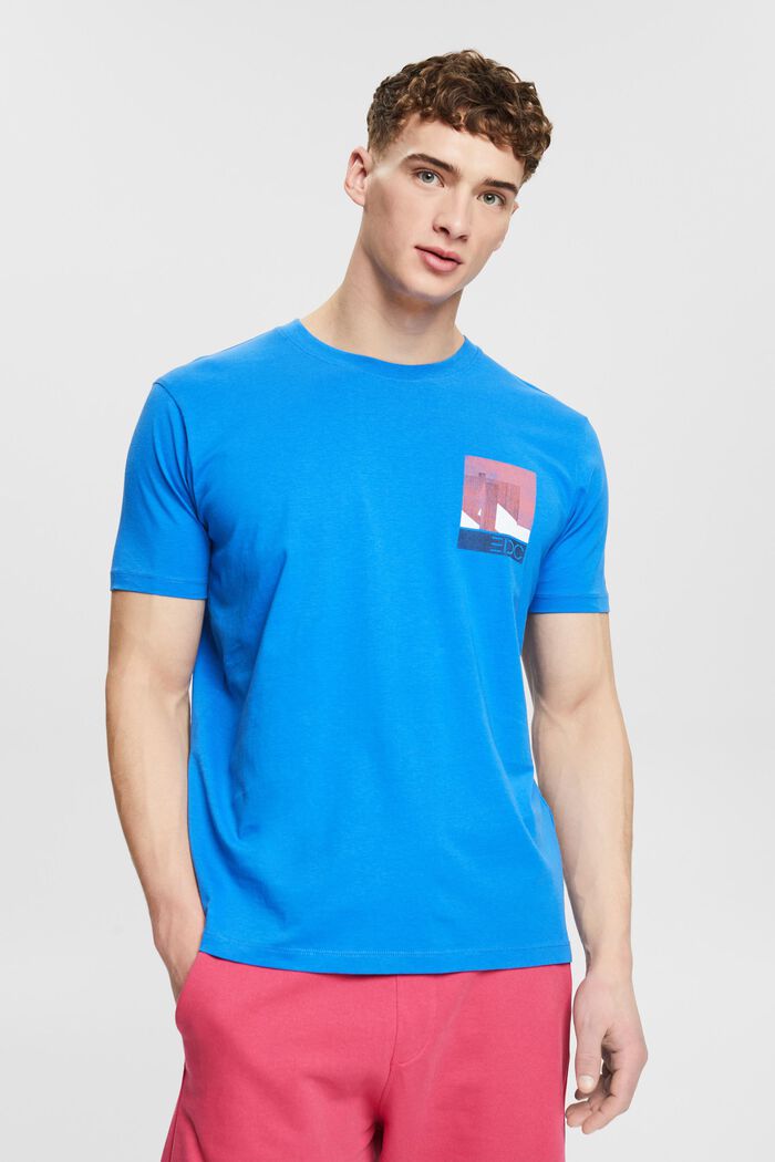 T-shirt en jersey à grand imprimé au dos, BRIGHT BLUE, detail image number 0