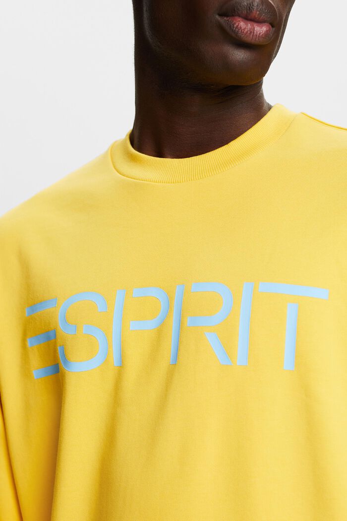 Sweat-shirt à col rond et logo, SUNFLOWER YELLOW, detail image number 3