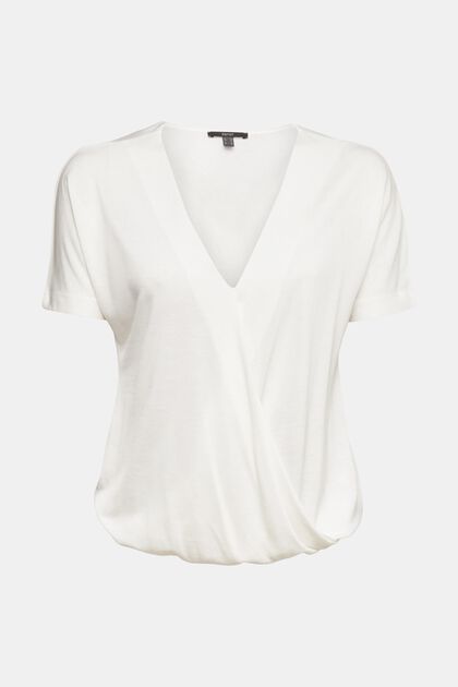 T-shirt à effet cache-cœur, OFF WHITE, overview