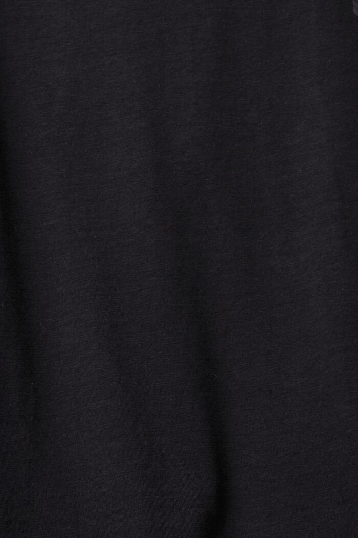 T-shirt à encolure en V orné de sequins, BLACK, detail image number 4