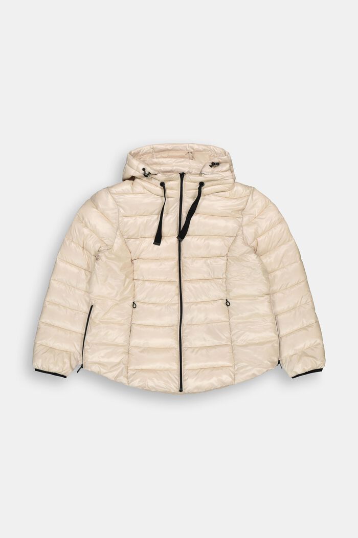 CURVY Recyclée : veste matelassée légère à capuche, CREAM BEIGE, detail image number 0