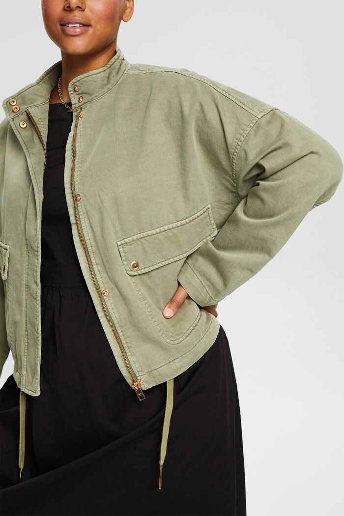 Une veste courte CURVY en tissu à teneur en TENCEL™, LIGHT KHAKI, detail image number 2