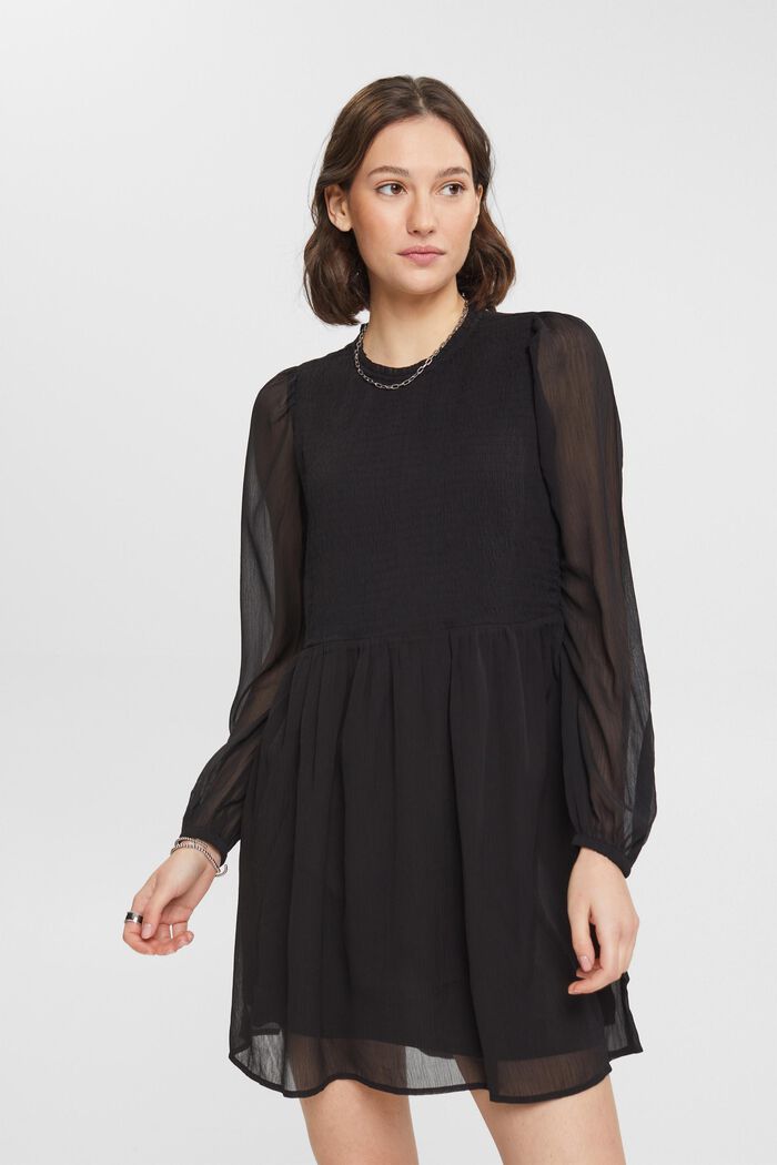 Mini-robe en mousseline, BLACK, detail image number 0