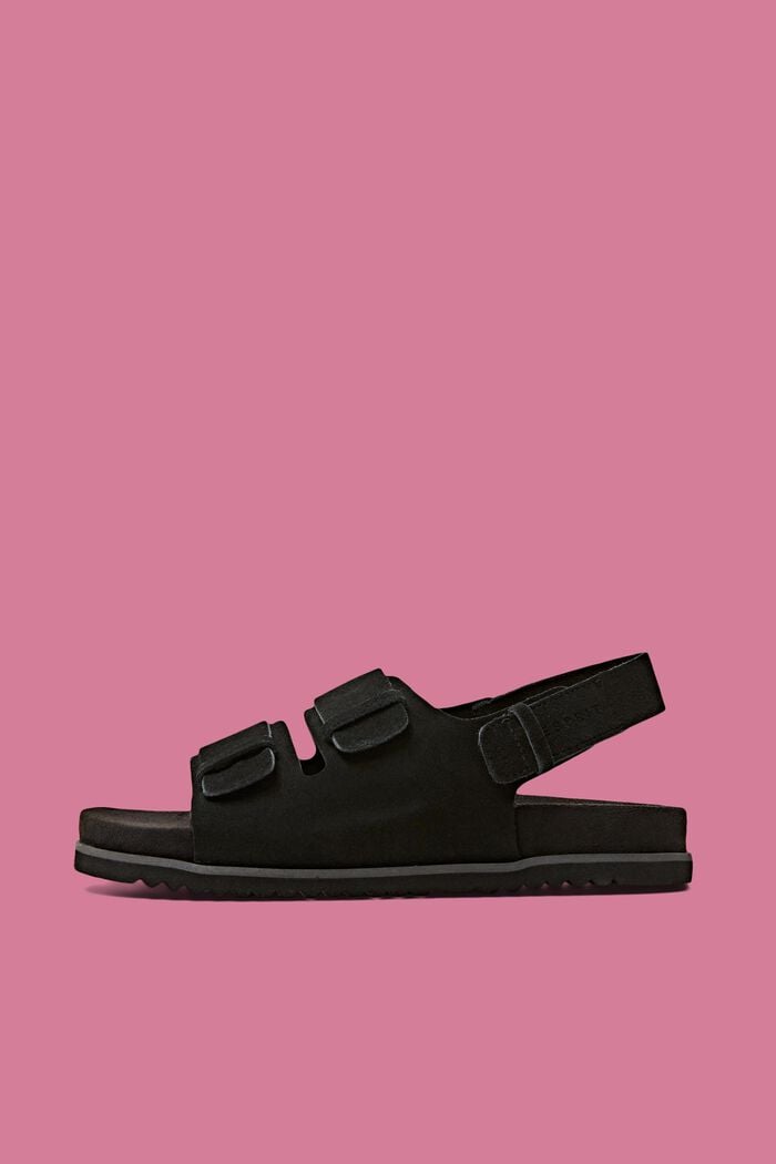 Sandales en cuir suédé, BLACK, detail image number 0