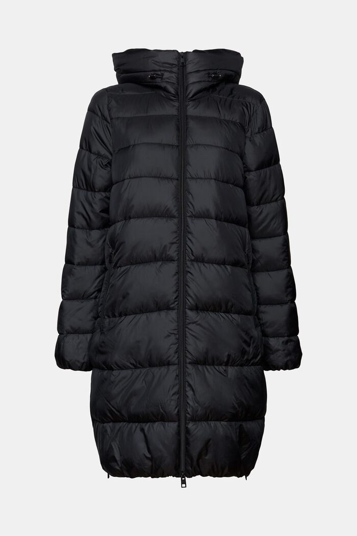 Recyclé : le manteau matelassé à capuche, BLACK, detail image number 6
