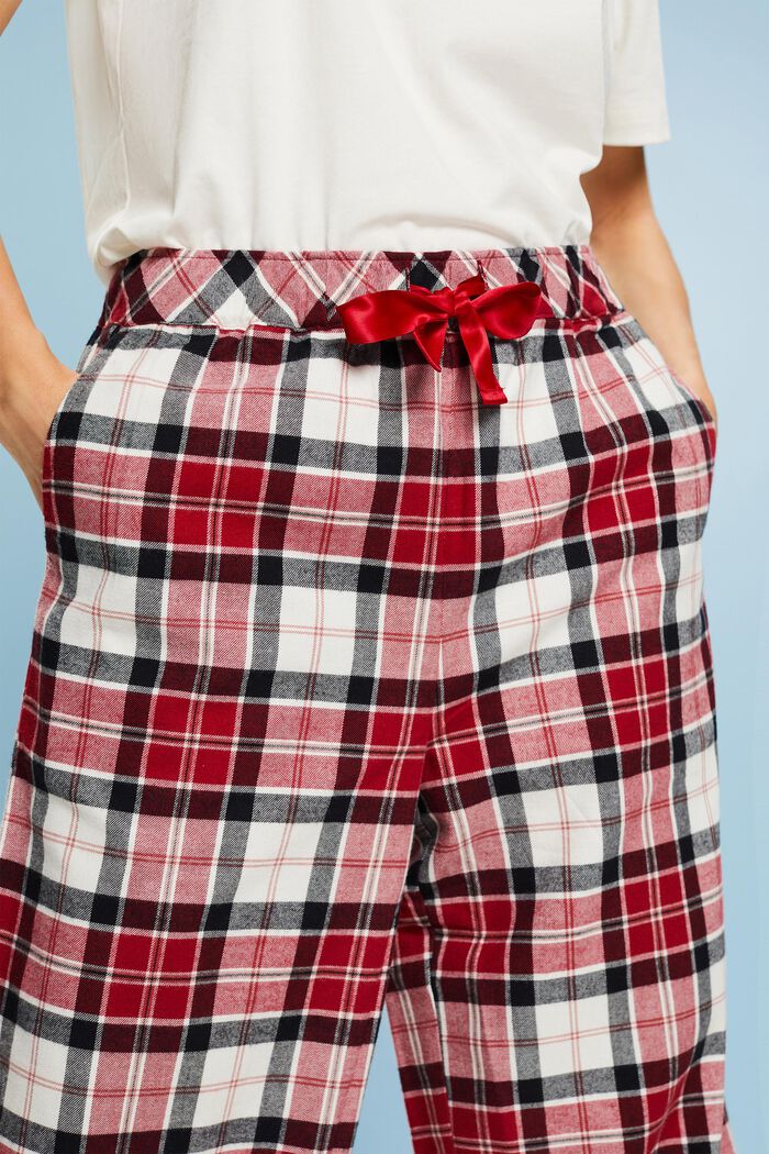 Pantalon de pyjama à carreaux en flanelle, NEW RED, detail image number 3