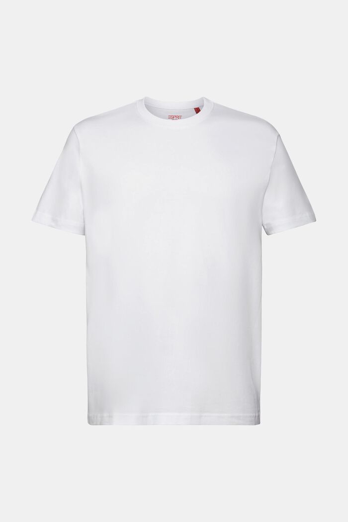 T-shirt à col rond en jersey de coton Pima, WHITE, detail image number 6