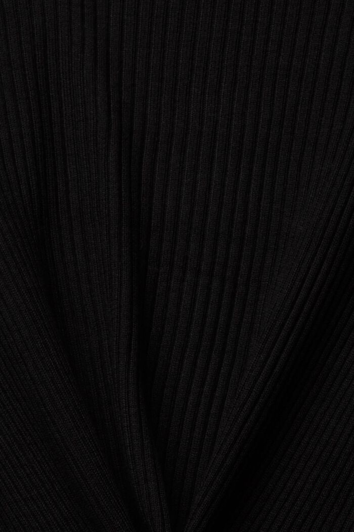 Cardigan côtelé à pans en pointe, BLACK, detail image number 4
