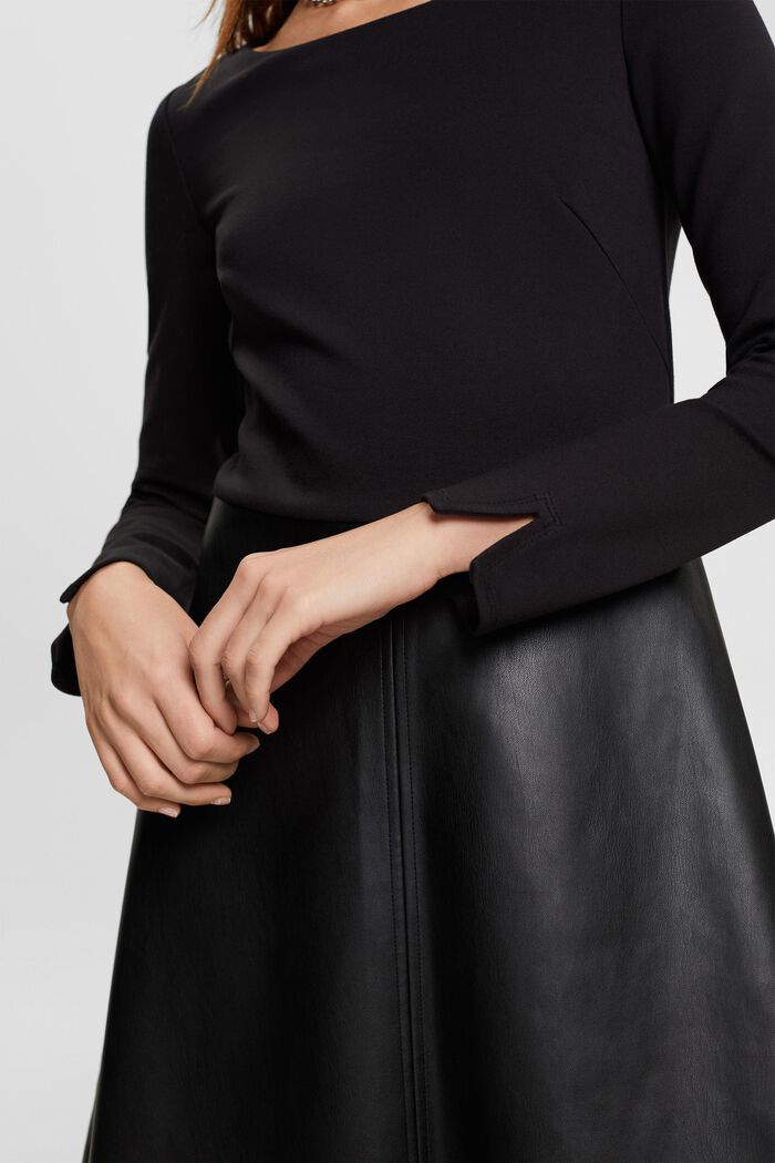 Mini-robe en mélange de matières, BLACK, detail image number 0