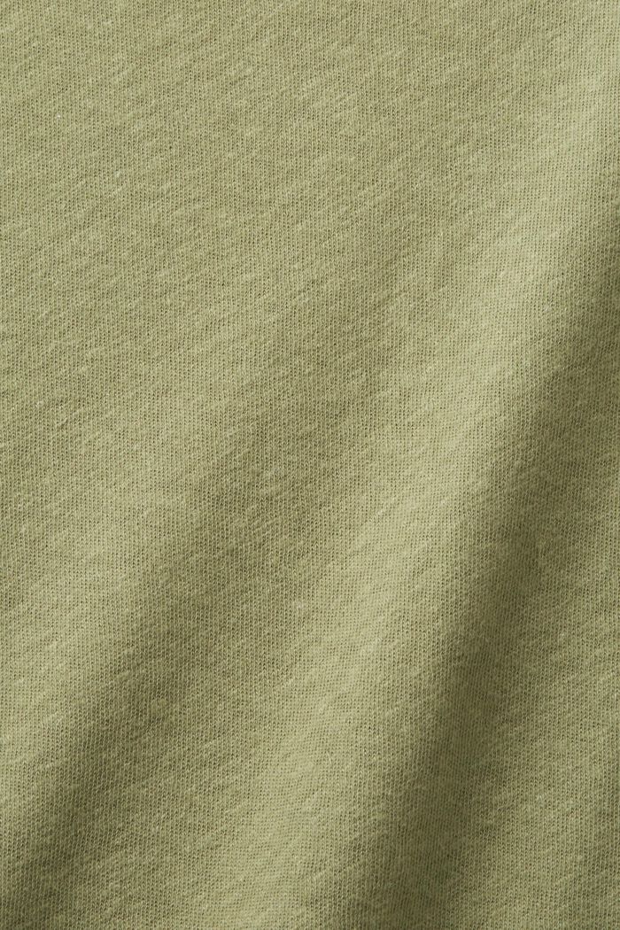T-shirt en mélange de coton et lin, LIGHT KHAKI, detail image number 5