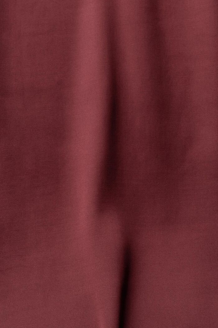 Haut drapé en satin, BORDEAUX RED, detail image number 4