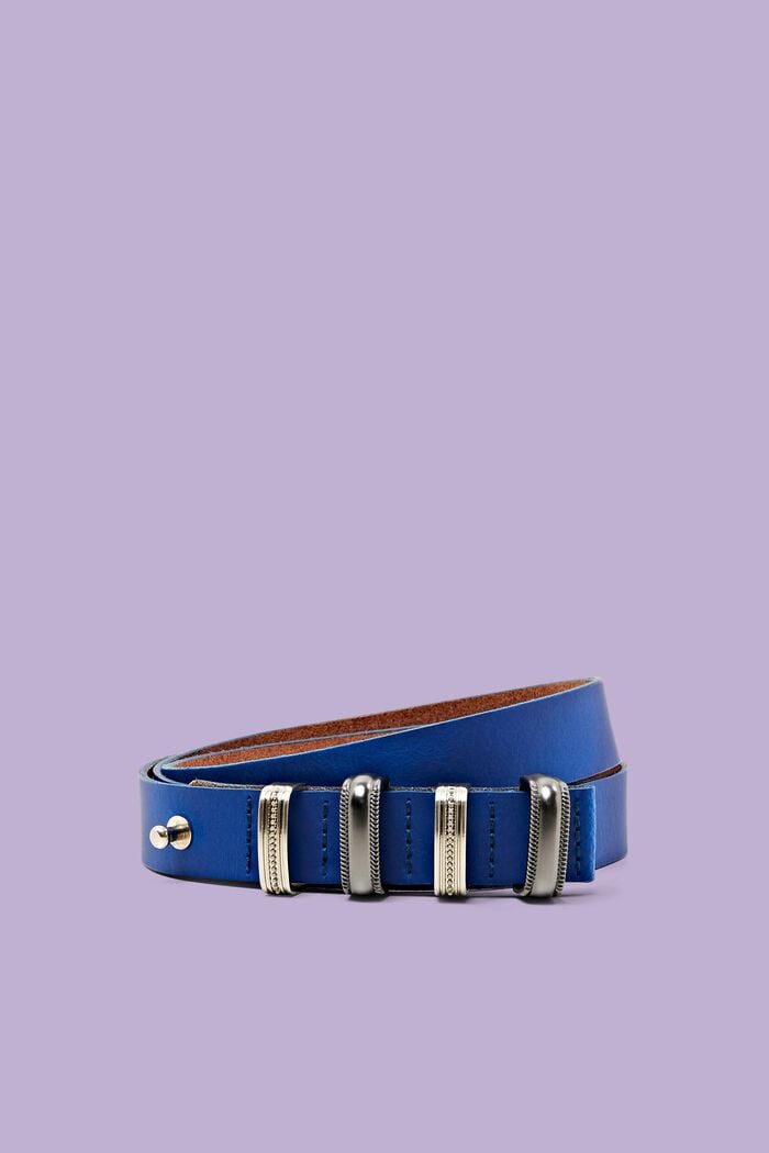 Fine ceinture en cuir, BRIGHT BLUE, detail image number 0