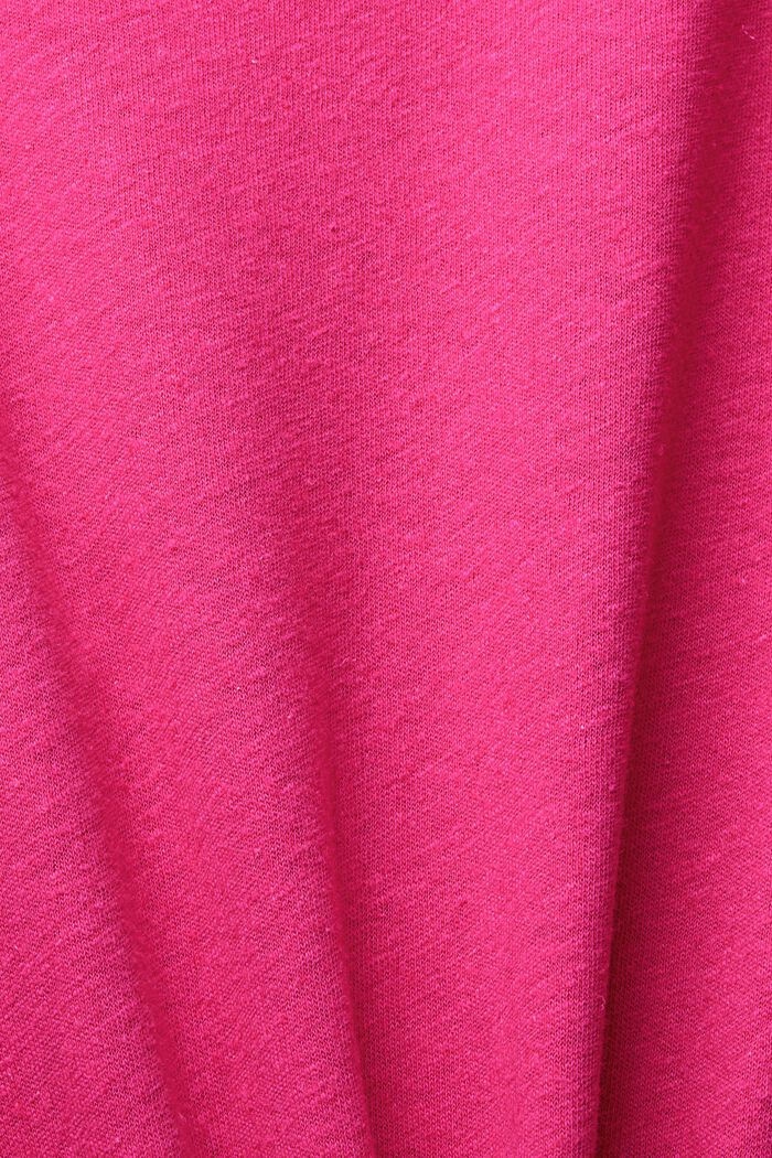 À teneur en lin : la robe chemisier longueur midi, PINK FUCHSIA, detail image number 4