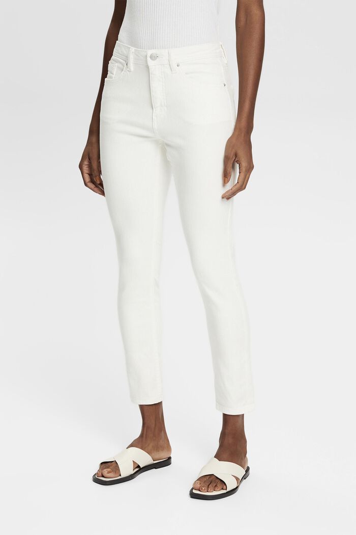 Pantalon en coton stretch, OFF WHITE, detail image number 0