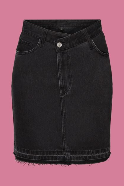 Mini-jupe en jean à ceinture asymétrique