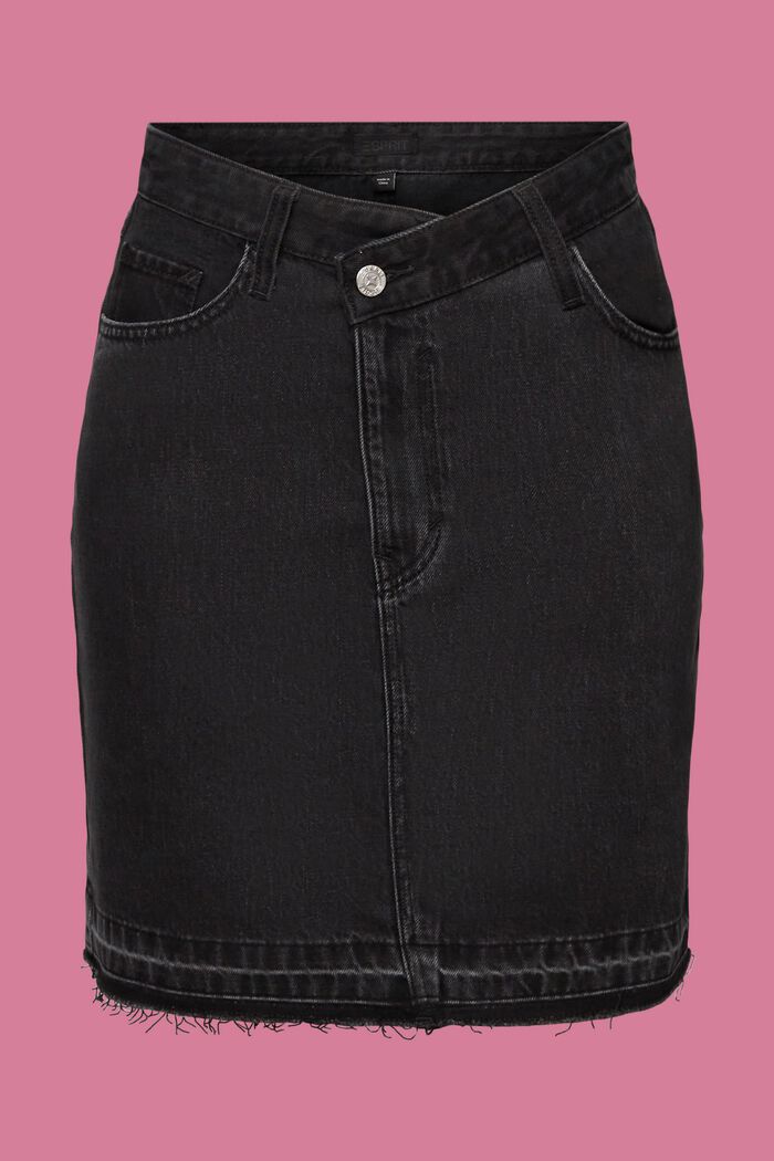 Mini-jupe en jean à ceinture asymétrique, BLACK MEDIUM WASHED, detail image number 8