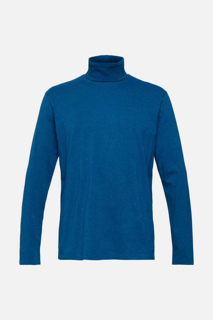 T-shirt à manches longues à col roulé, PETROL BLUE, detail image number 5