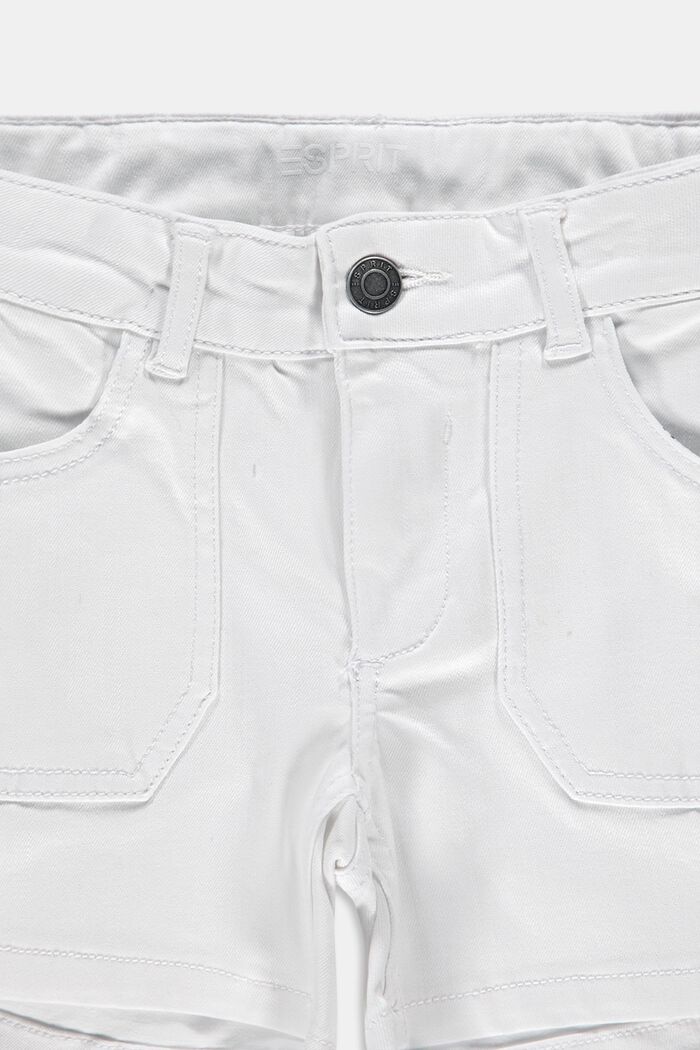 Short en jean en coton stretch, WHITE, detail image number 2