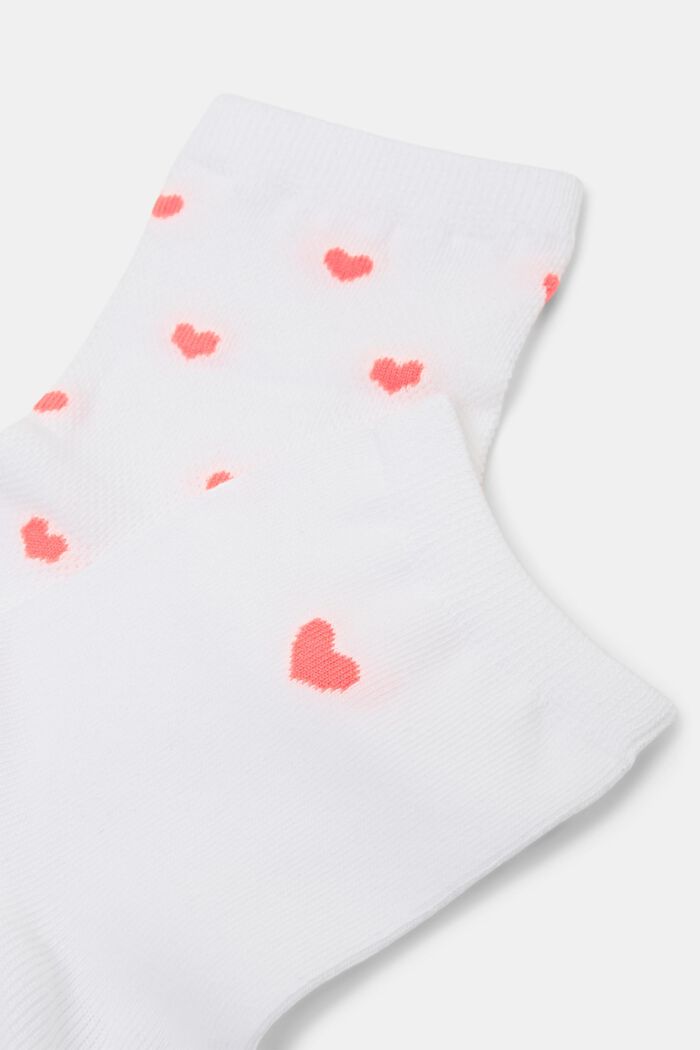 Lot de 2 paires de chaussettes à motif cœurs, WHITE, detail image number 2
