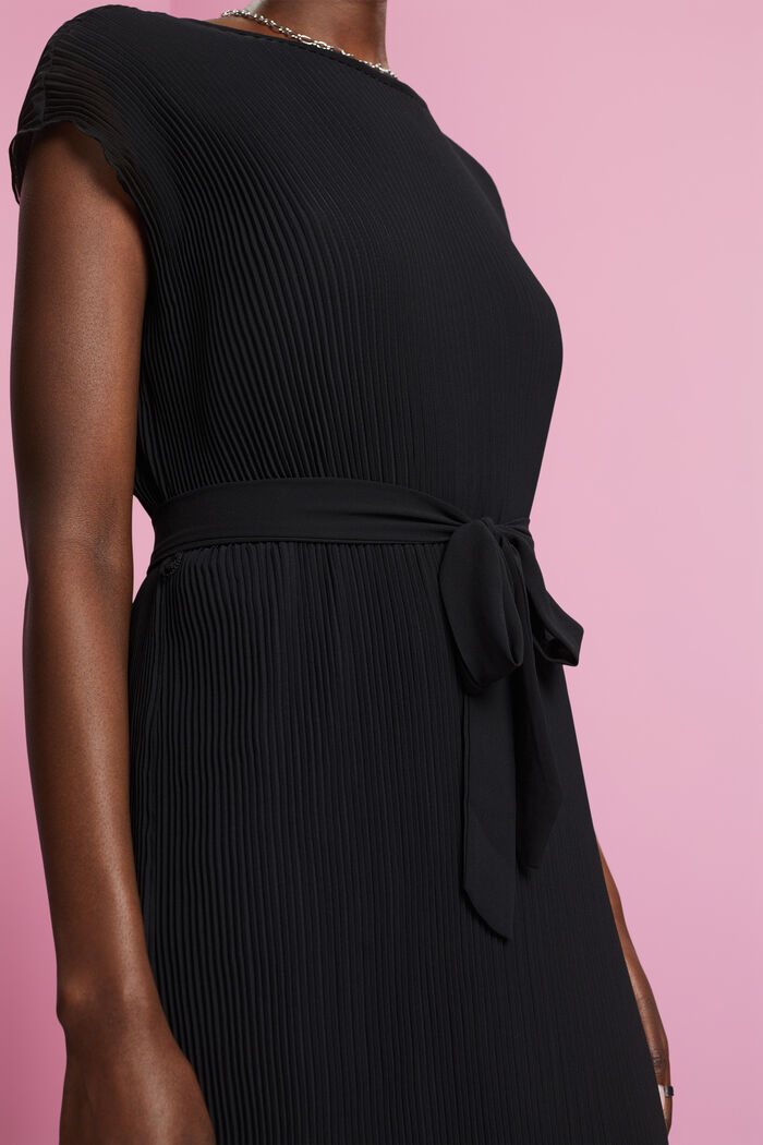 Mini-robe plissée sans manches, BLACK, detail image number 2