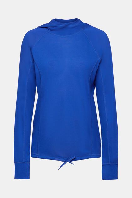 T-shirt à manches longues et capuche, LENZING™ ECOVERO™, BRIGHT BLUE, overview