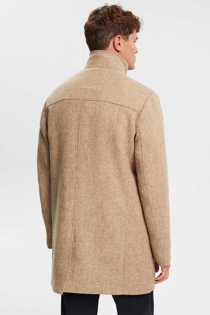 Manteau rembourré en laine mélangée, avec doublure amovible, LIGHT BEIGE, detail image number 3