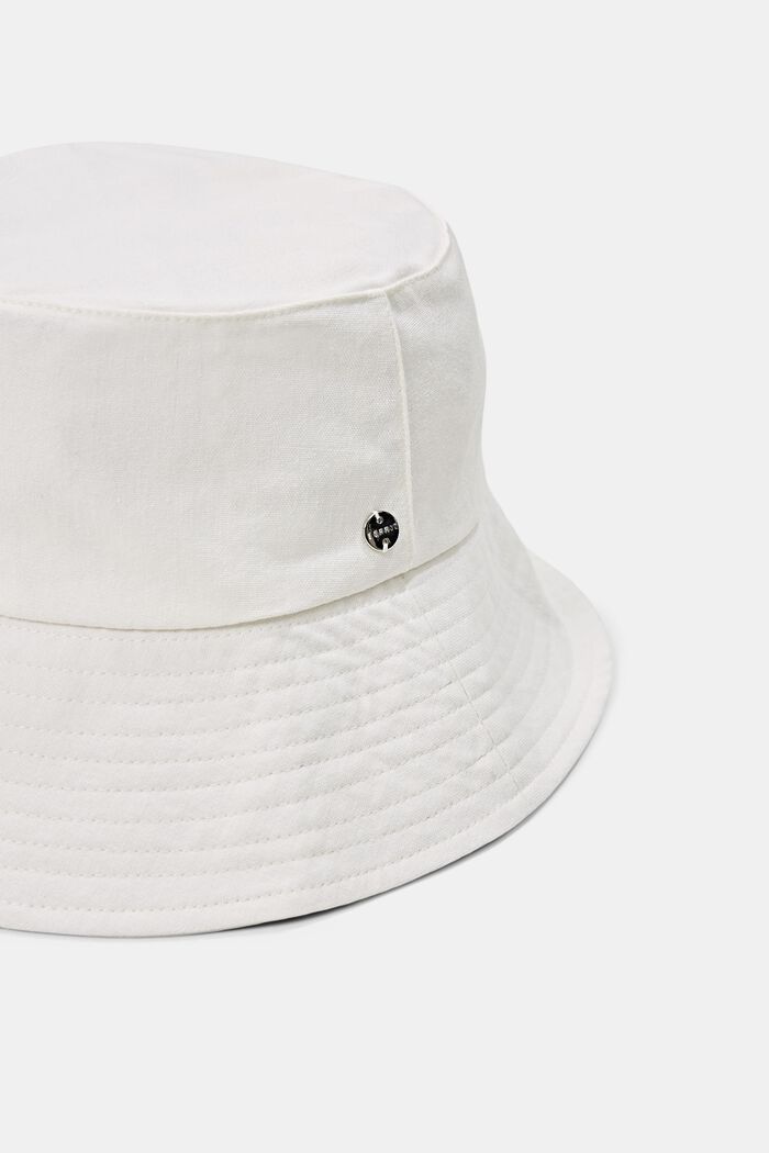 Chapeau cloche en pur coton, OFF WHITE, detail image number 1