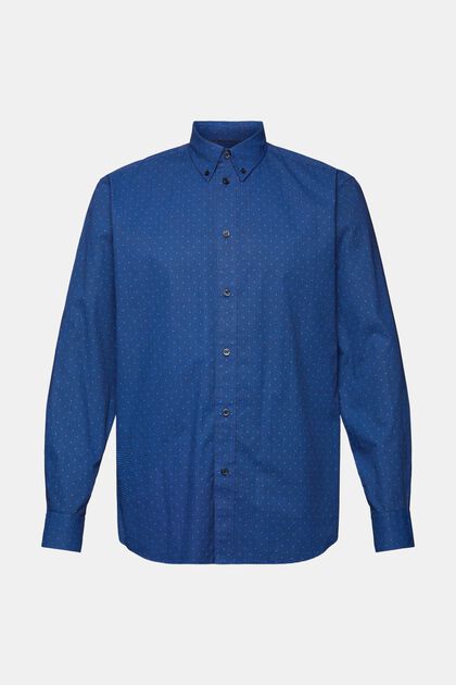 Chemise à col boutonné et motif, 100 % coton