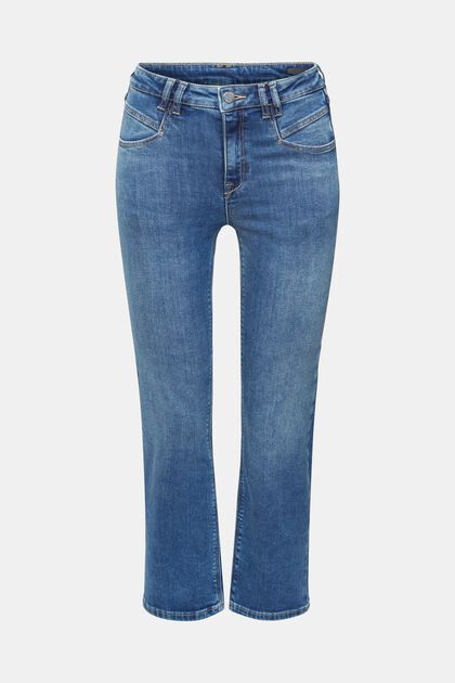 Jean stretch de coupe raccourcie, BLUE MEDIUM WASHED, overview