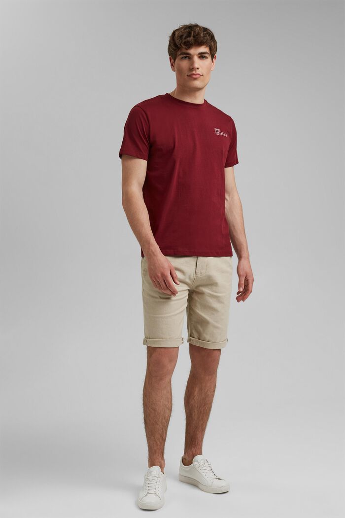 T-shirt en jersey doté d´un imprimé, 100 % coton bio, GARNET RED, detail image number 2